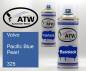 Preview: Volvo, Pacific Blue Pearl, 325: 400ml Sprühdose + 400ml Klarlack - Set, von ATW Autoteile West.